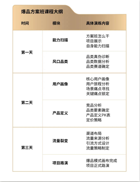 谷仓爆品方案班