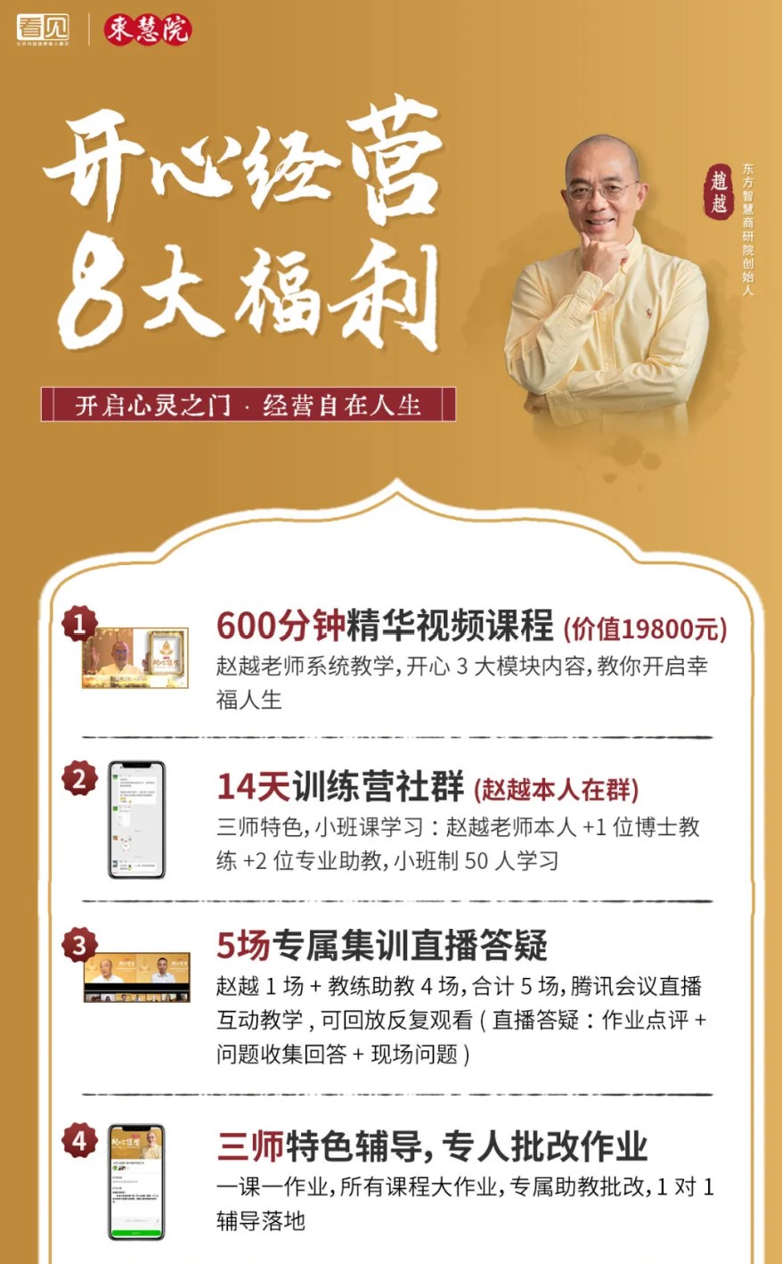 东慧院赵越老师《开心经营》线上课程“十问十答”