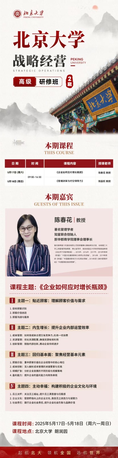 2025 年陈春花管理的常识课程