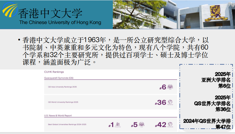 香港中文大学留学项目(内容,价格,特色,报名条件介绍)