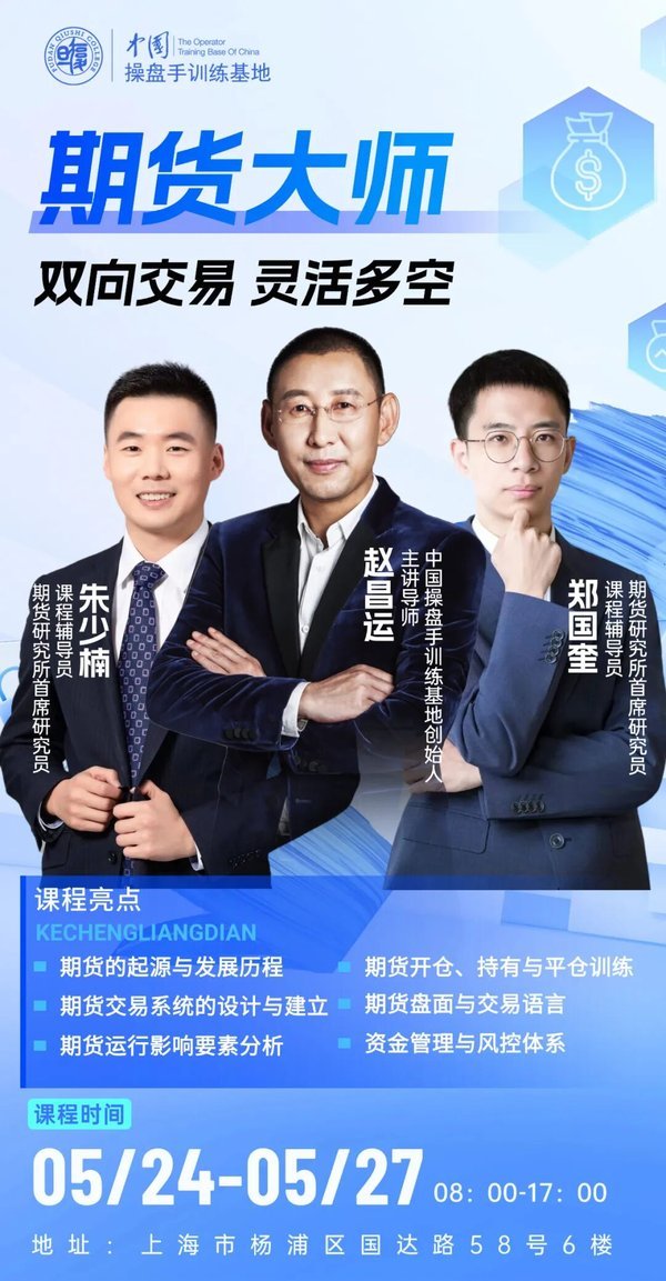复旦求是 | 操盘手5月开课 | 赵昌运主讲 | 主题大师/期货大师实战培训