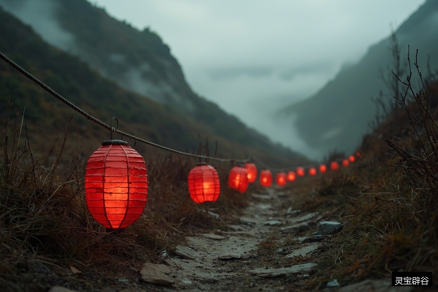 红灯笼山间小径